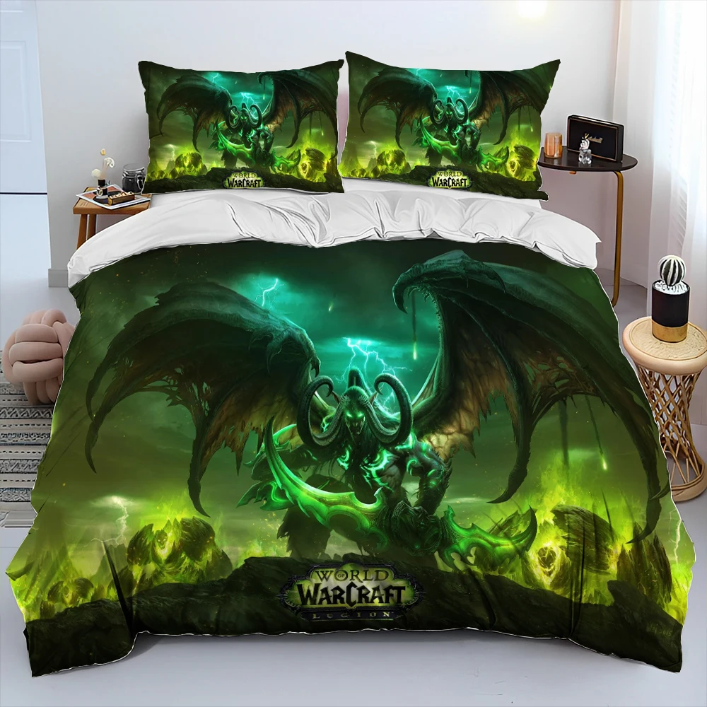 World of Warcraft,WOW ,Game Gamer Comforter Bedding Set,Duvet Cover Bed Set Quilt Cover Pillowcase,king Queen Size Bedding Set