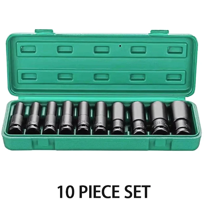 10/15/20pcs 1/2 Inch Socket Wrench Set Hexs Socket Head 8~32mm Adapter Spanner Converter Electric Impact Wrench Socket Sets