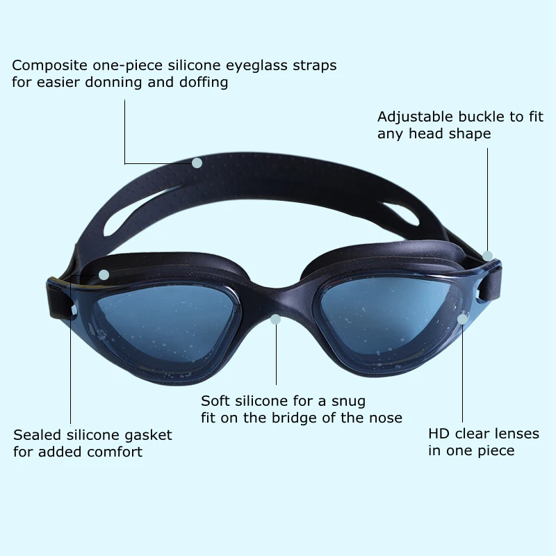 Swimming Goggles for Men Pool Glasses Adjustable Anti-fog UV Protection Optical Waterproof Adults Swim Eyewear Glasses for Women