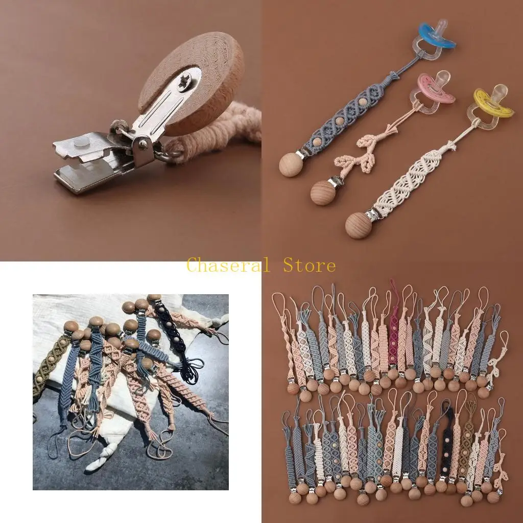 

E7CE Pacifier Chain Clip Crochet Teething Chain Baby Teether Soother Holder Newborn Product Baby Pacifier Clip