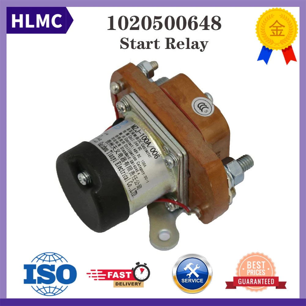 

Excavator Spare Parts 1020500648 Starting Contract 24V Start Relay MZJ-100A006(24VDC) For Zoomlion ZE150E ZE205E ZE210E ZE230E