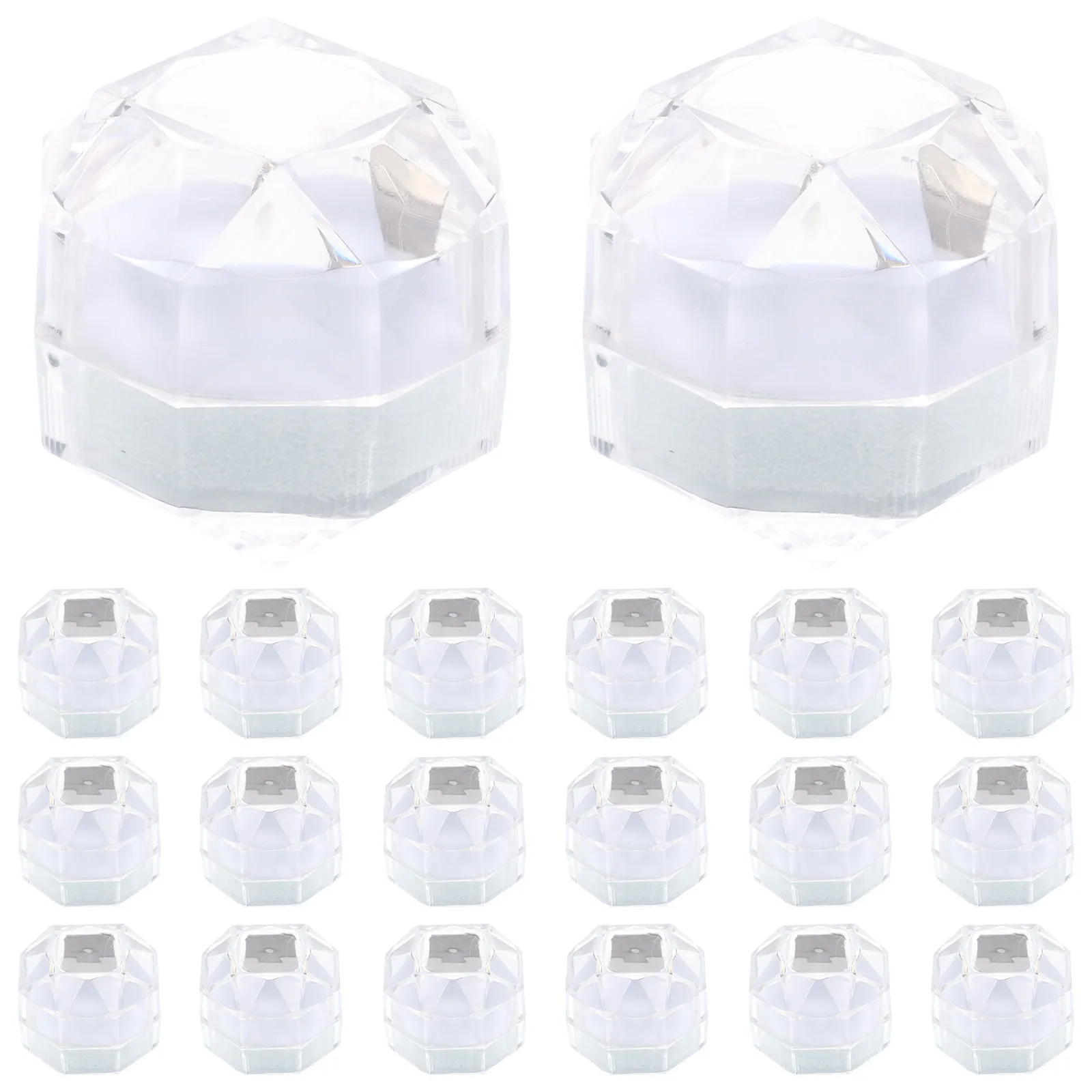 20Pcs Beautiful Ring Box Luxury Finish Ring Gift Box for Wedding Engagement Proposal Mother's Day Anniversary Jewelry Display