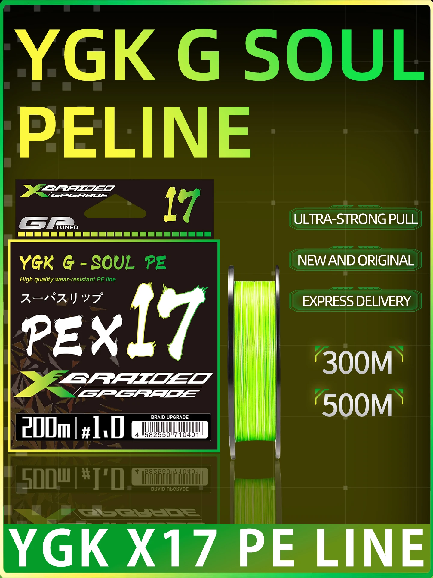 Fil PE YGK-G-SOUL, ligne de pêche tressée X8 améliorée, super résistante, X8 brins, fil PE multifilament, original, authentique