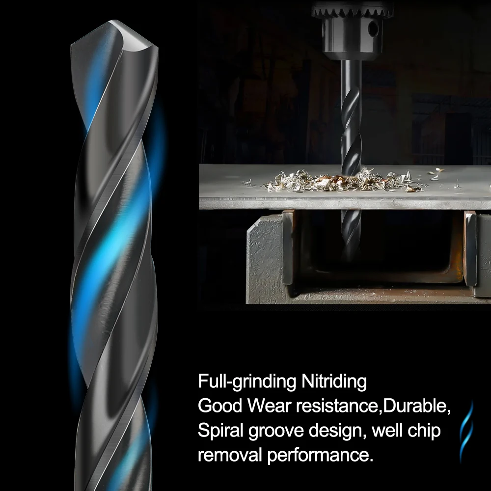 XCAN 1pc HSS Twsit foret 1.0-5.6mm foret à tige droite avec 118 °   Pointe pour outils de perçage recouverts de nitrure de bois et de métal