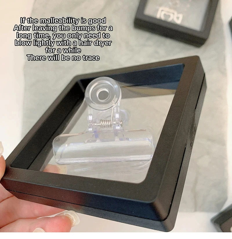 10Pcs PE Film Jewelry Storage Box 3D Packaging Case Free Stand Floating Frame Membrane Ring Earrings Necklace Display Holder