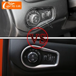 Car Headlight Fog Lamp Switch Button Decoration Cover Trim Stickers for Jeep Compass 2017 2018 2019 2020 Accessories