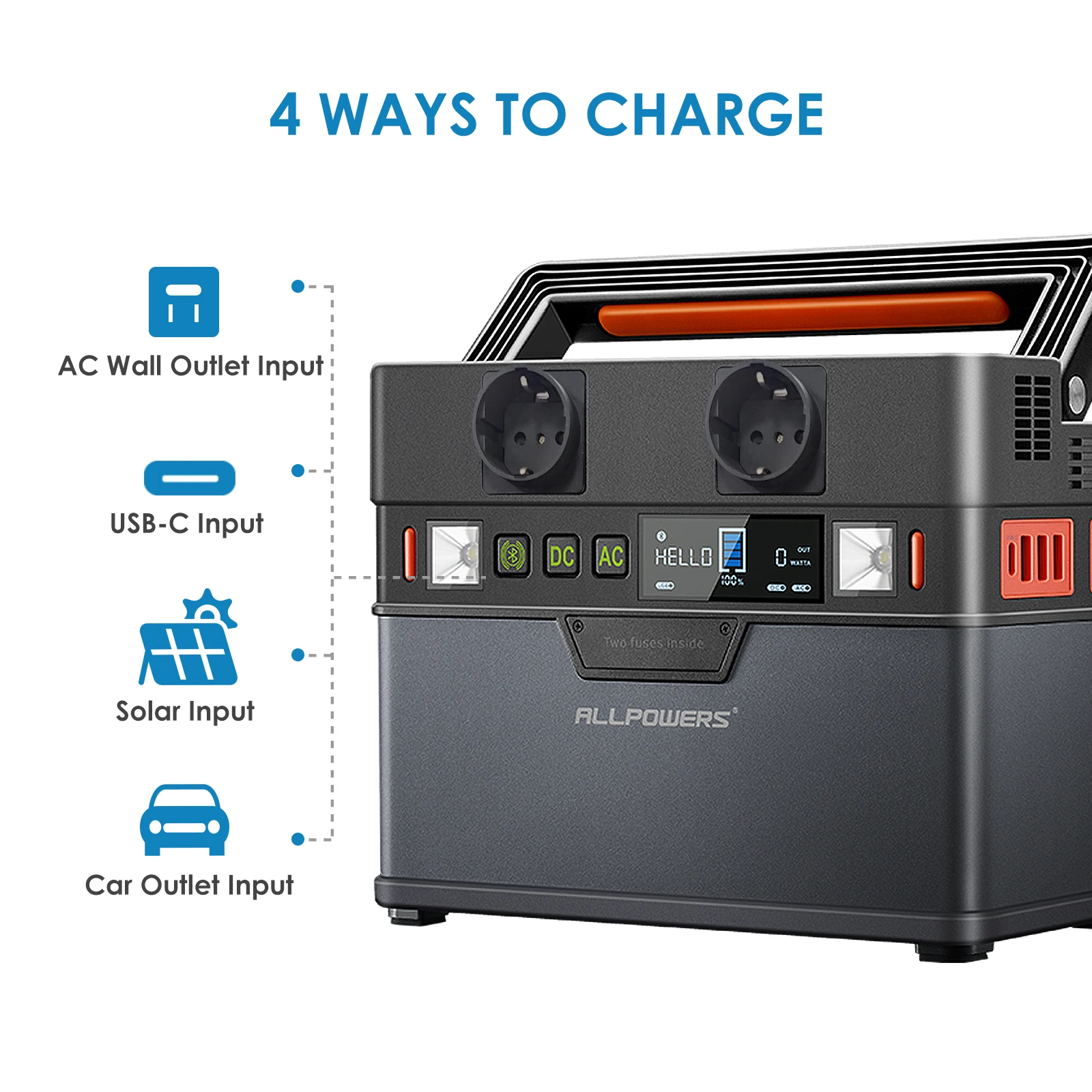 Imagem -03 - Allpowers-mini Power Station Portátil Bateria de Backup 300w Fonte de Alimentação com Painel Solar Portátil 140w Carregador Solar Dobrável