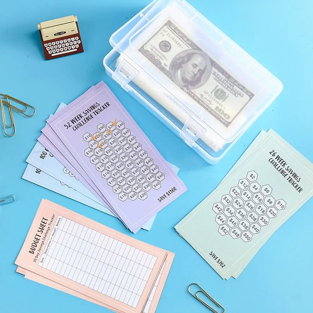 

100Pcs Creativity Money Saving Envelopes Kit Cash Challenge Budget Planner 100 Envelope Challenge Box Set Durable Waterproof
