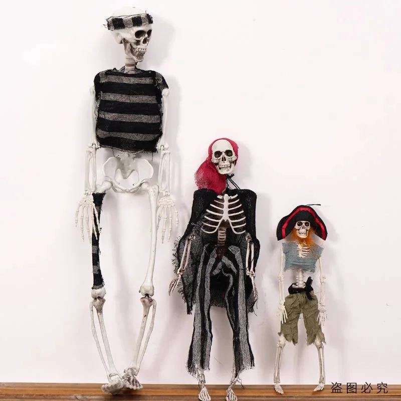 

Mexican Day Of The Dead Skeleton Halloween Props, Clown Pirate Witch Decorations For Haunted House Party Setup Ghost Decor