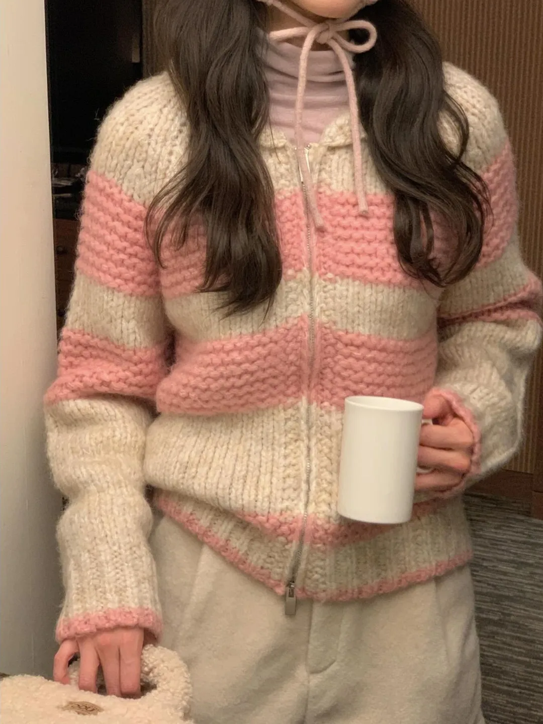 

Chic Knitted Thiened Sweater Cardigan Women's Faionable Cute Winter Loose Fit Korean Sle Online Exclusive Korean Sle