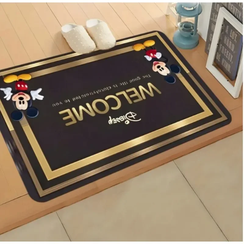 Felpudo de Disney Mickey Minnie 2D, alfombras planas de bienvenida para exteriores y alfombra antideslizante para sala de esta