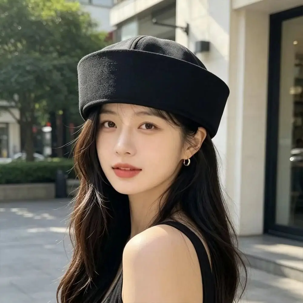 New Cotton Sailor Hat Soft Solid Color Marine Cap Brimless Party Hat Stage Performance