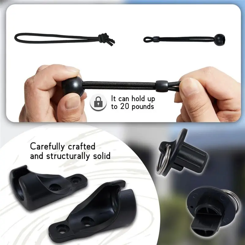 A76I-Replacement Parts Roller Shade Hardware Bungee Kit And End Cap Shade Tie Downs For Outdoor Roller Shade Sunshade 4Pack