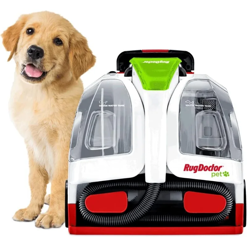 

Портативный точечный очиститель Rug Doctor Pet, мощность всасывания 2X, легкая машина для чистки ковров для домашних животных, профессиональная мощность удаляет пятна