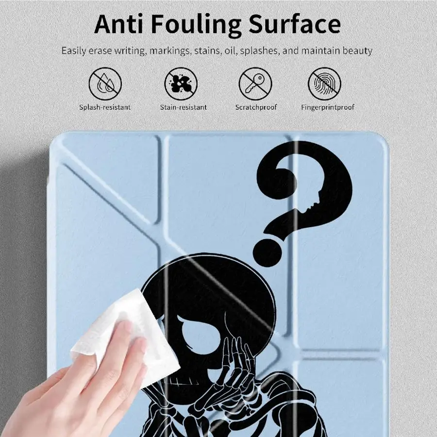 Doubtful Skeleton Y-Fold Holder Cover Tablet Case For iPad Air 4 5 M3 M2 1 2 M4 11inch Pro 11th 10th 9th 8th 7th 12.9inch Mini 6