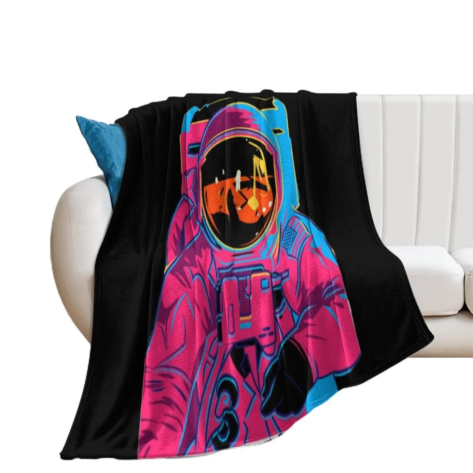 

Trippy rainbow Astronaut Throw Blanket Hairys for babies Flannel Blankets