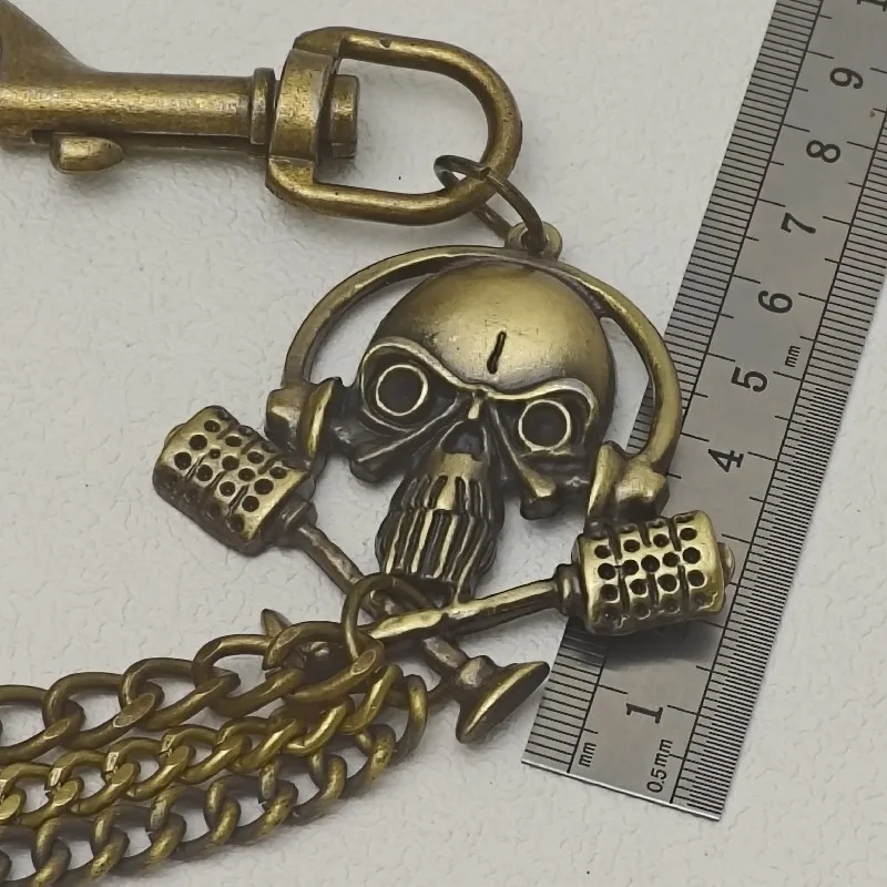 Retro Style DJ Ghost Head Skull Metal Pants Chain Jeans Decor Biker Accesories Secure Travel Wallet Keychain Punk Chain Pants