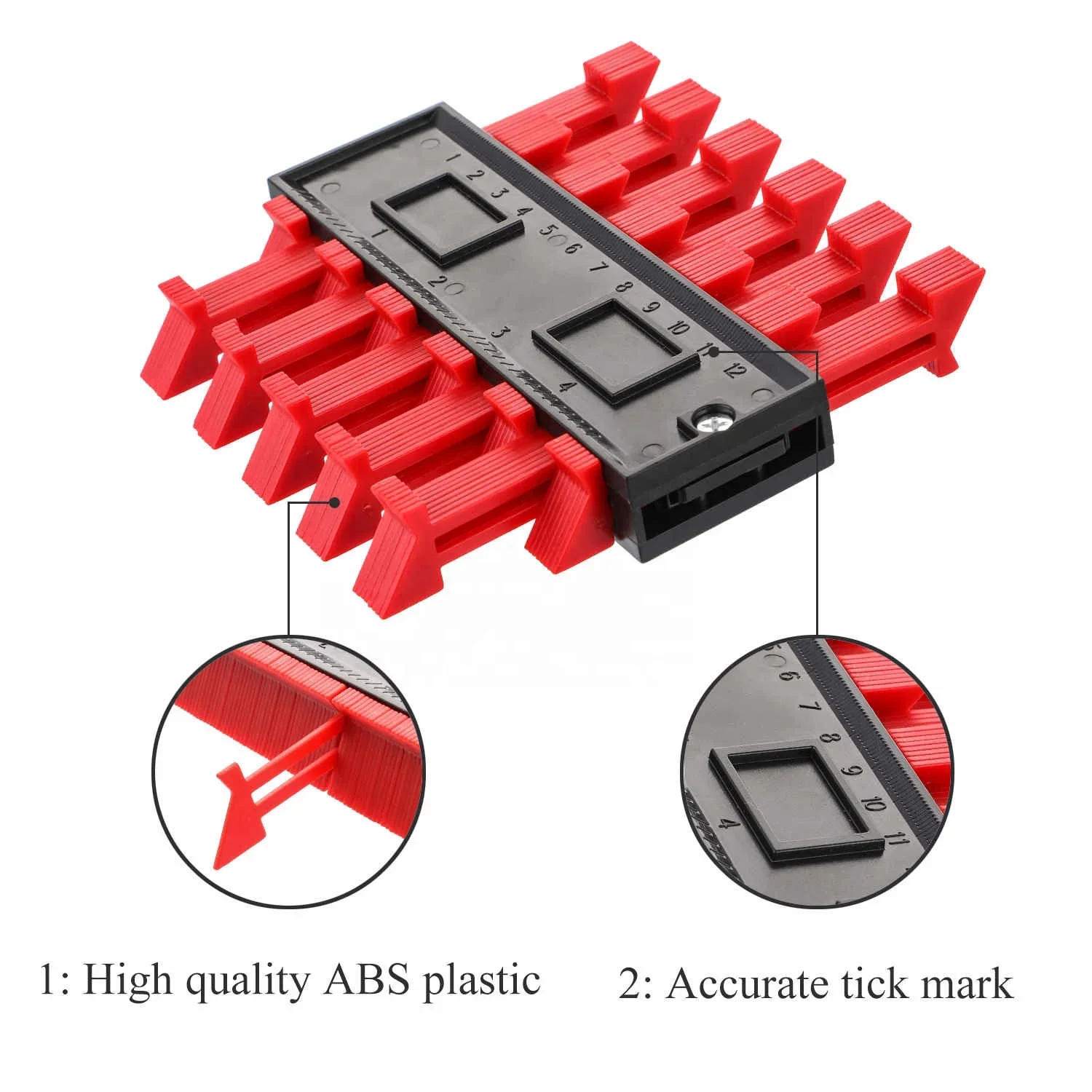 Multi-functio Contour Profile Gauge Tiling Laminate Tiles Edge Shaping Wood Measure Ruler ABS Contour Gauge Duplicator 5/10 inch