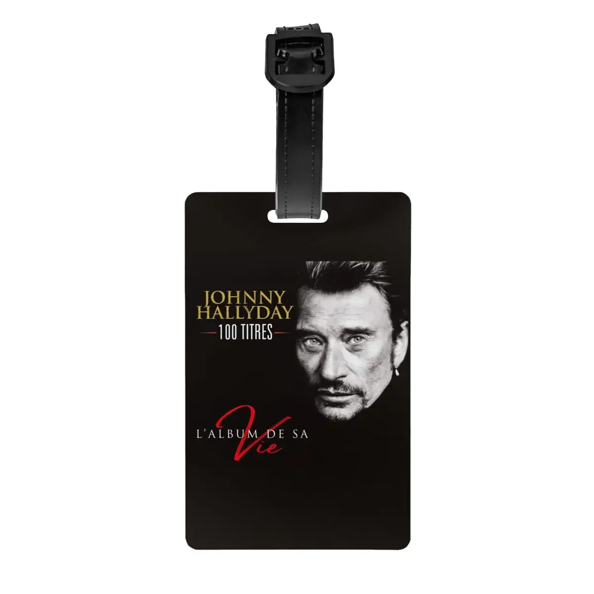 Custom Hallyday Rock Luggage Tag With Name Card Singer French France Privacy Cover ID Label for Travel Bag Suitcase