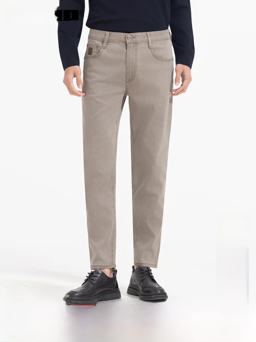 Low Waist Slim Fit Stretchy Men's Denim Jeans Lilanz Autumn New Style Nine Points Pants Fashionable Urban Daily Wear