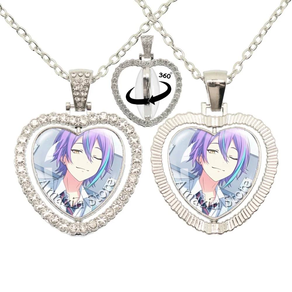 Souvenir-Anhänger Project SEKAI Anime Wonderlands×Showtime Kamishiro Rui Glas 25mm Doppelseitige Herz-Halskette Schmuck Fans Geschenk
