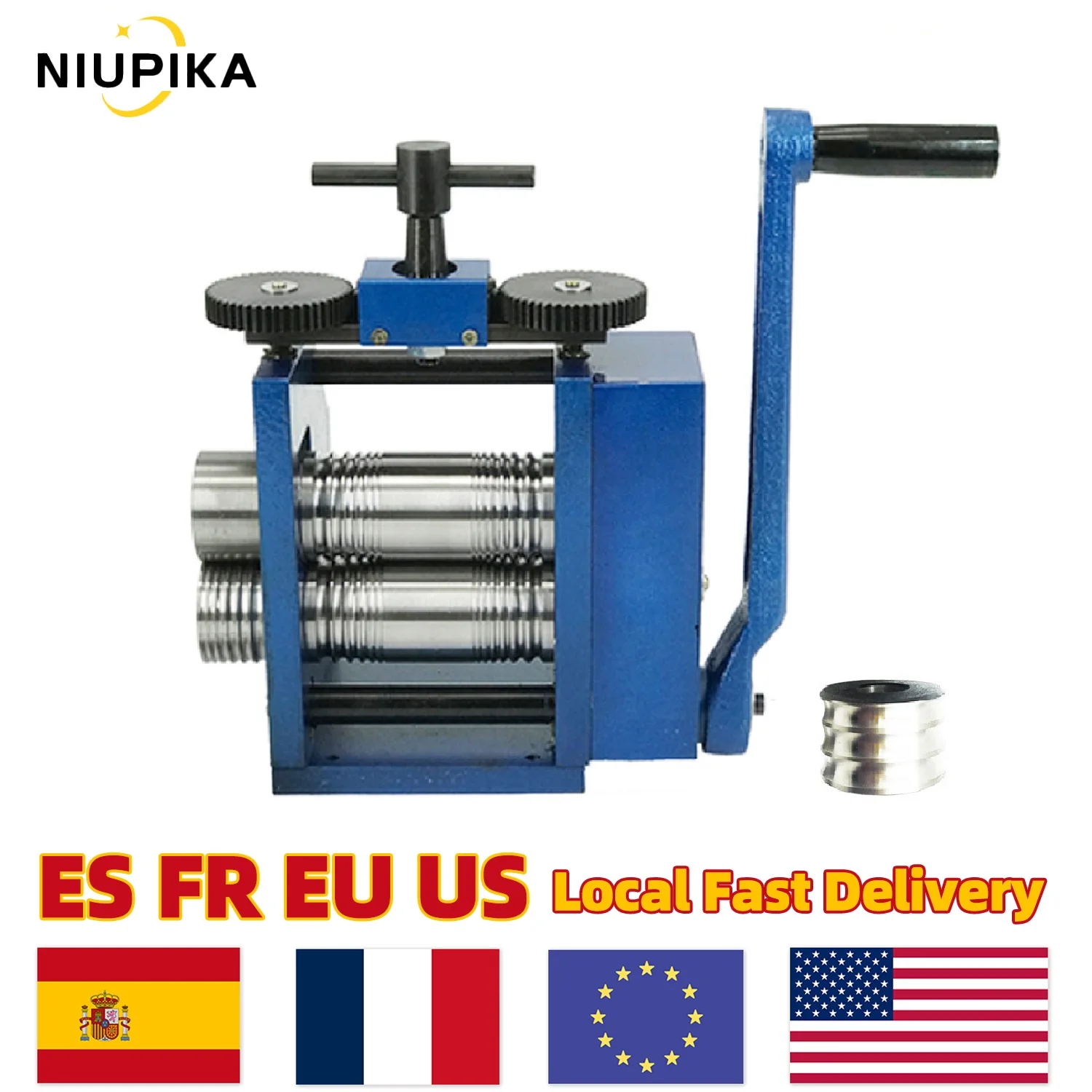 Europe Blue Manual Rolling Mills Forming Machine Wire Round Sheet Presser Jewelry Making Machine for Jewelry Tool And Equipment