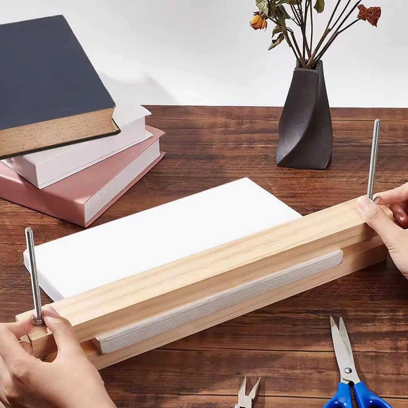 Book Press Bookbinding Book Binding Press Sturdy Book Binding Machine Hand Tool for Desktop Ticket Marking Tags Cardboard
