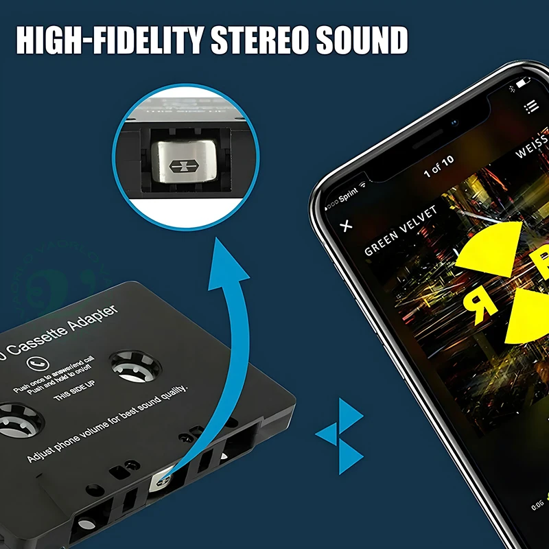 Universal Bluetooth 5.0 Converter Car Tape Converter Car MP3 Stereo Music Audio Cassette Player Wirless Audio Adapter With Mic image 4
