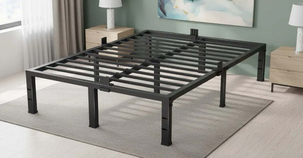 

Full Size Bed Frame 12 Inch High Heavy Duty Metal Platform with Steel Slat Support, Noise Free and Easy Assembly
