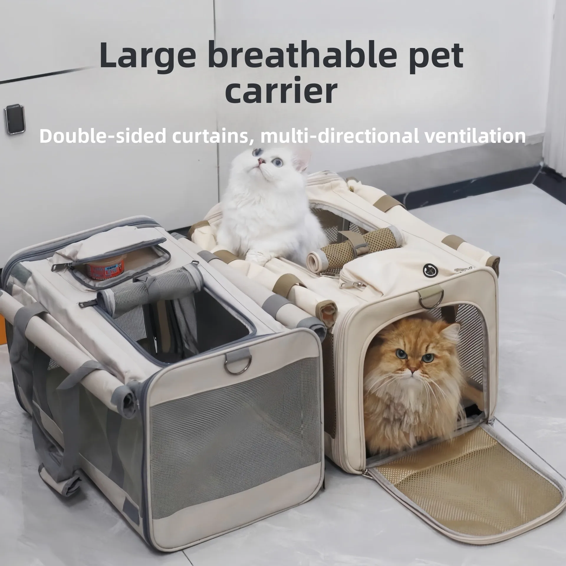 

Вместительная переноска для животных: портативная сумка-переноска для собак, рюкзак для двух кошек, дорожная сумка для путешествий с питомцами