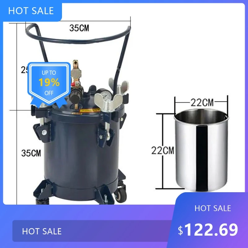 

0728 Пистолет-распылитель с баком для краски под давлением 10 л с ручной автоматической мешалкой для воздушного смешивания Промышленный распылитель краски с рег под давлением