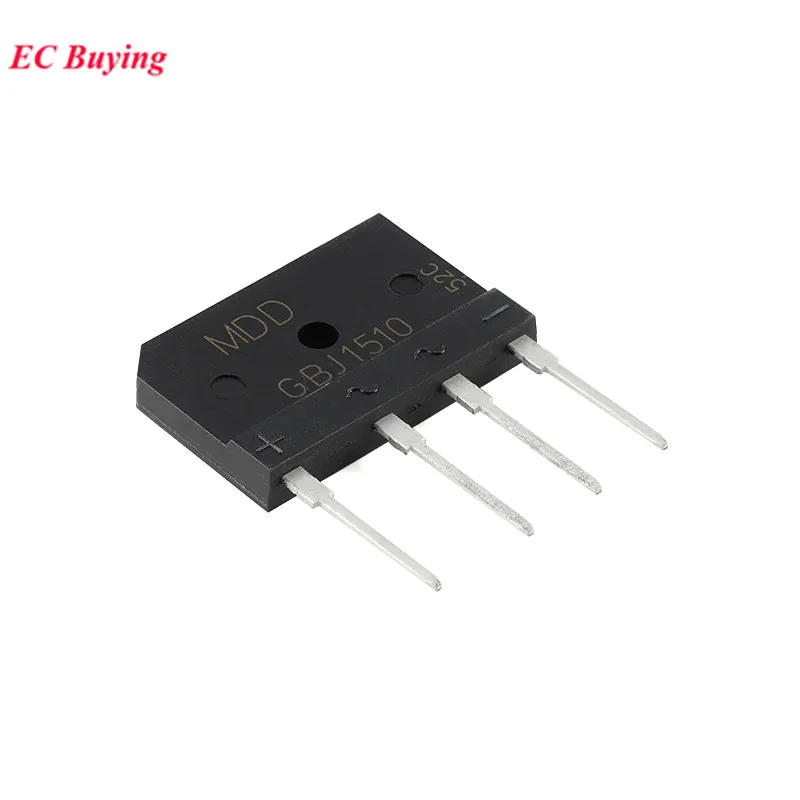 Redresseur de pont en silicium, GBJ1510 GBJ6 1510 1000V 15A, 5 pièces/1 pièce