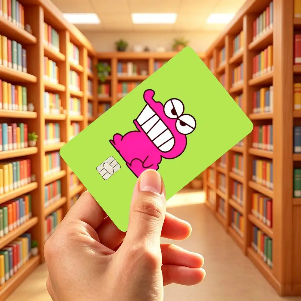 Grumpy Crocodile Cartoon Credit Card HD Stickers Game Card Decal Small Chip Waterproof Sticker Gift