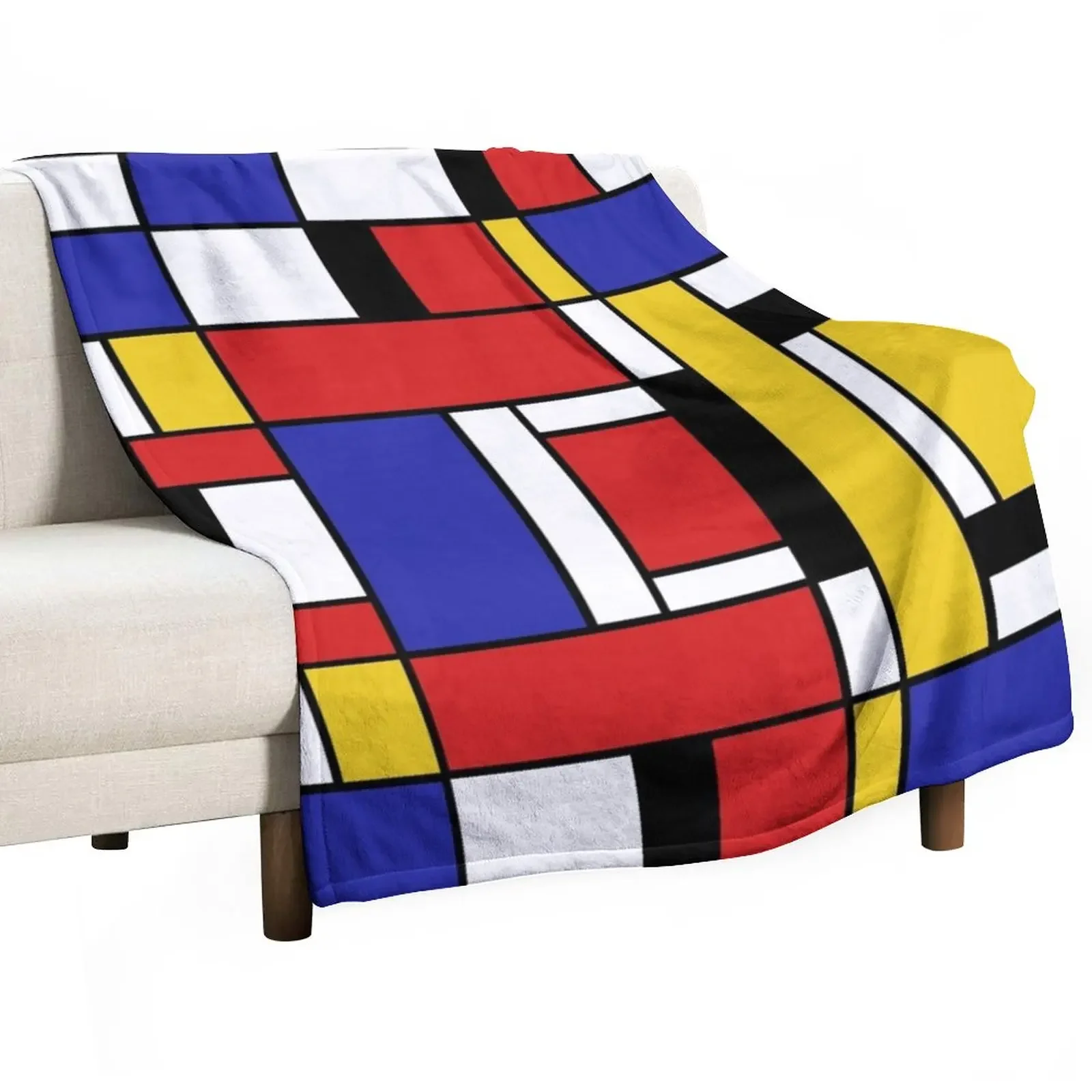 

Mondrian Art Throw Blanket decorative Single Furry Blankets