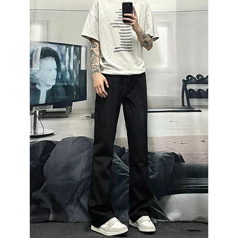 

Мужские летние повседневные брюки Cleanfit Black Ice Silk: прямые, в уличном стиле, из полиэстера, для подростков