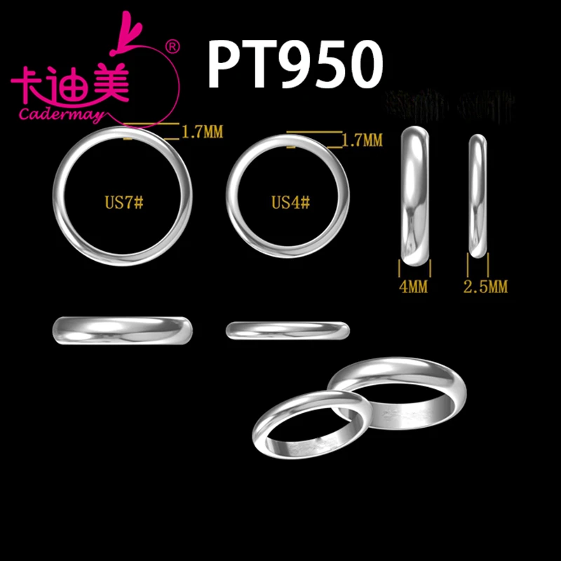 CADERMAY Customized Jewelry High Quality PT950 Trendy  D VS1 Lab Grown Diamond Rings For Women Wedding Anniversary Gifts