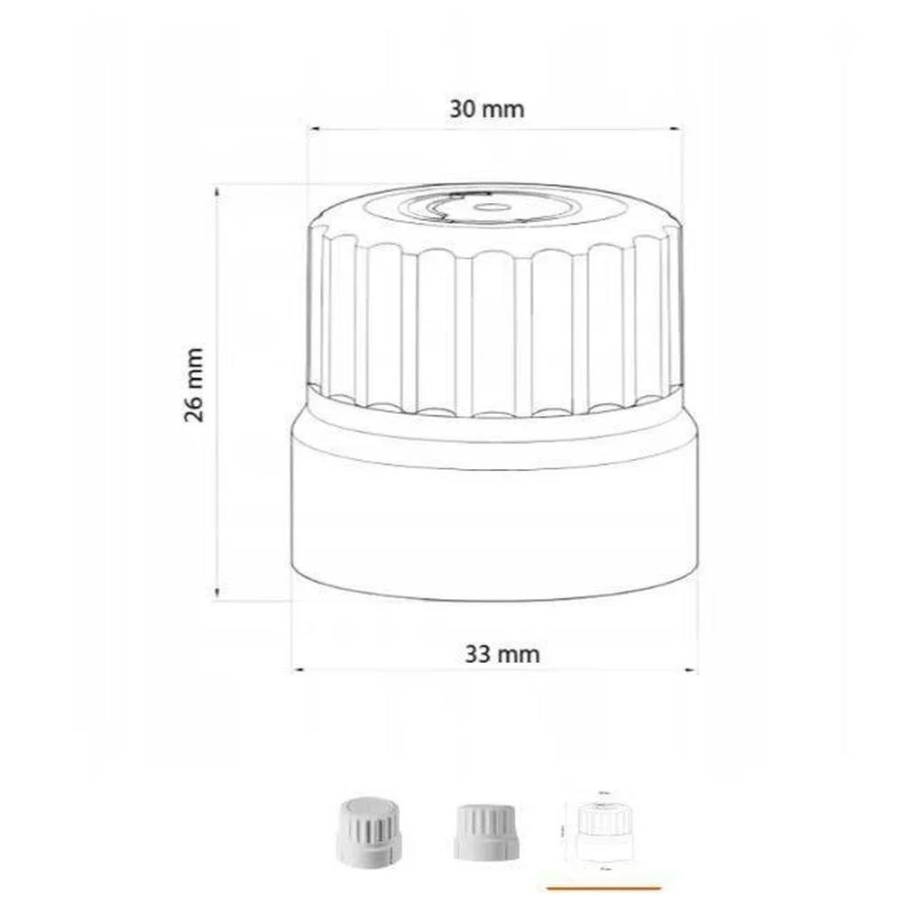 Radiator Valve Cover M30x1.5 TRV Cap For Home Radiator Maintenance Reliable Replacement Part Long-lasting Plastic Build