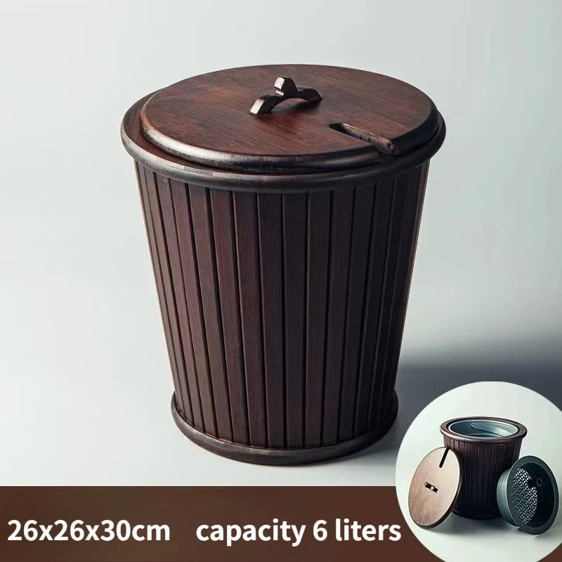 

Tea BucketBamboo Tea BucketWaste Water BucketHousehold Tea AccessoriesFiltering and DrainageTea Dregs Bucket 3L/6L
