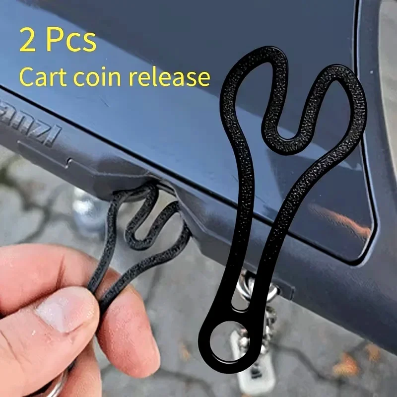 2Pcs Shopping Cart Token Keychain - Supermarket Trolley Unlocking Tool, 3D Plastic, Portable & Reusable, Compact Sturdy Design