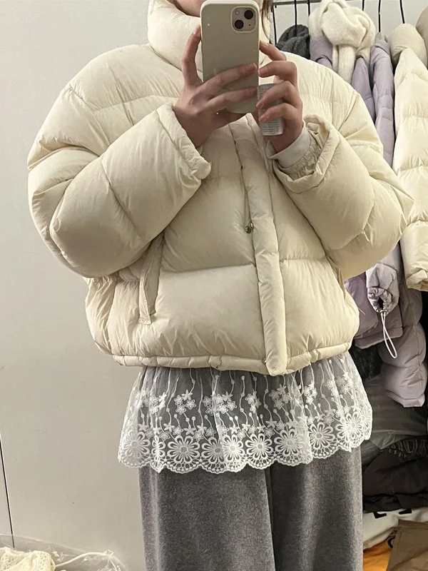 

Cloud Bread Style Thickened Cotton Jacket Stand Collar Short Warm Winter New Arrival Women's Fashion Korean Loose Fit Zipper