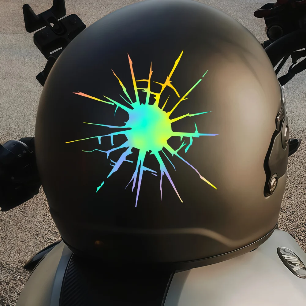 1pc 2D Bullet Hole Crack Waterproof Vinyl Sticker Decal For Car Window Trunk Motorcycle Helmet Laptop Tank Fairing Decal