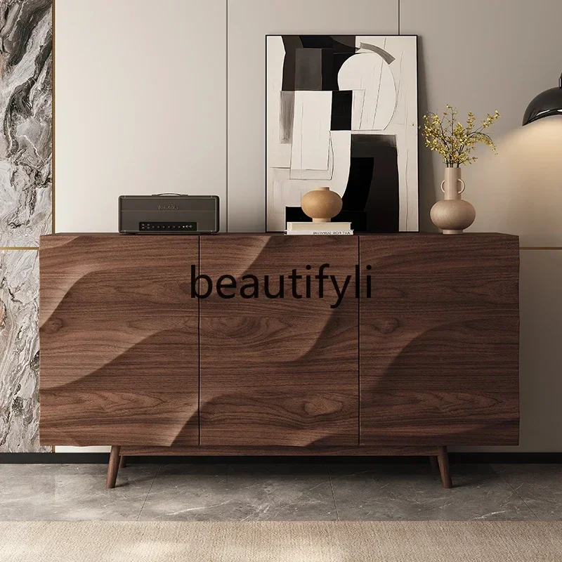 

All solid wood dining side cabinet, antique walnut partition cabinet, retro new Chinese living room storage cabinet