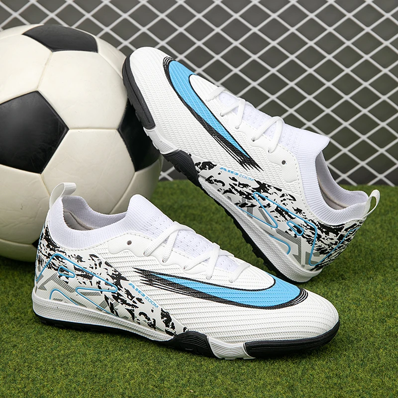 

Student Football Shoes TF Low Cut High Quality PU Leather Outdoor Grass Training Competition Boys and girls Sports Soccer Shoes