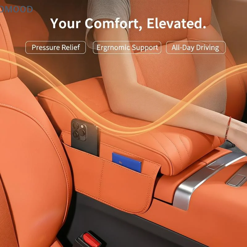 【CR】Car Armrest Elbow Support Booster Pad 2026 New Memory Foam with Storage Pocket Universal for Daily Driving Comfort