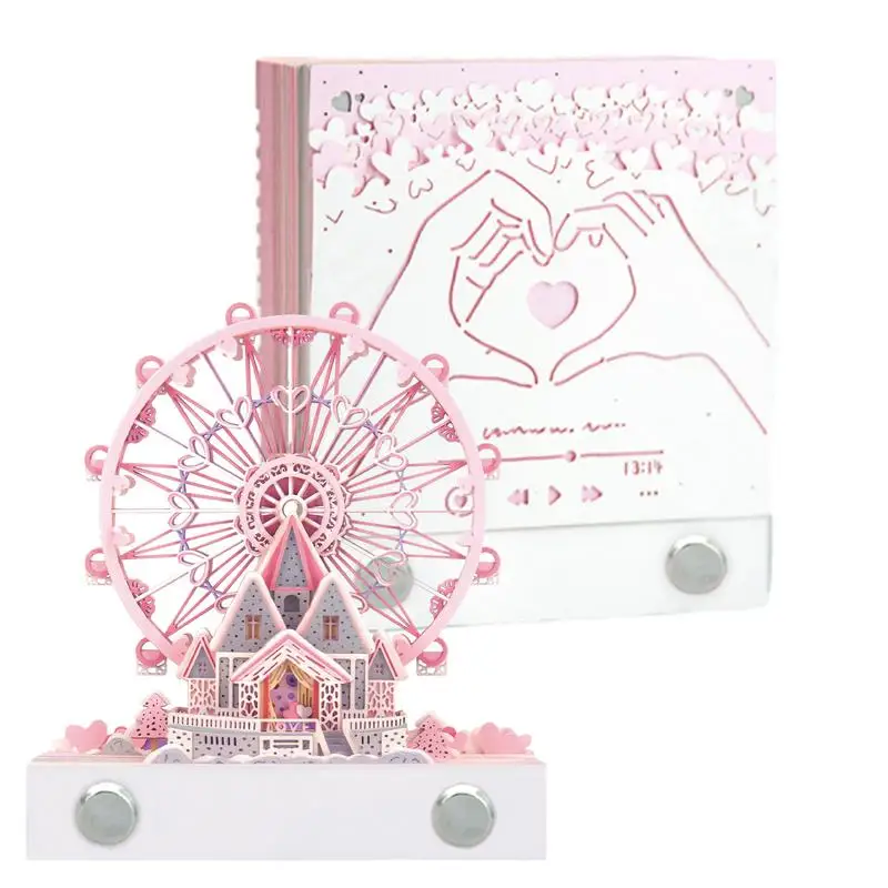 

3D Memo Pad 3d Paper Sculpture DIY Sticky Post Creative Stickers Paper Calendar 99 Sheet Ferris Wheel Style Carving Art Notepad