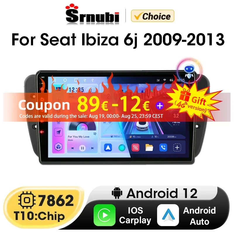 

Srnubi Android 11 Car Radio For Seat Ibiza 6j 2009 - 2013 Multimedia Player Navigation GPS 2 Din Carplay Stereo DVD Autoradio AM