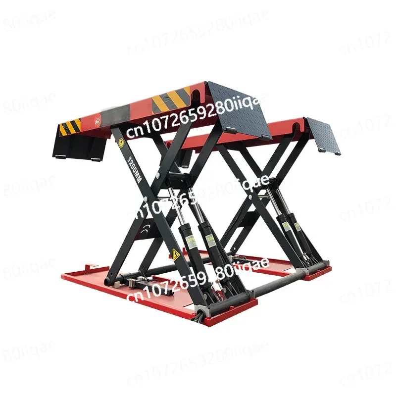 

Easy To Move Suitable for Auto Repair Lifting Scissor Car Lift, 4T Capacity 1.2 Meters High Waterproof Vehicle Ramp,