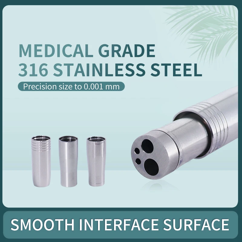 Handpiece dental de alta velocidade com mangueira do conector, 4 furo do tubo, Ferramentas do dentista, Acessório do cabo do silicone, 316 Stailess, Dentista