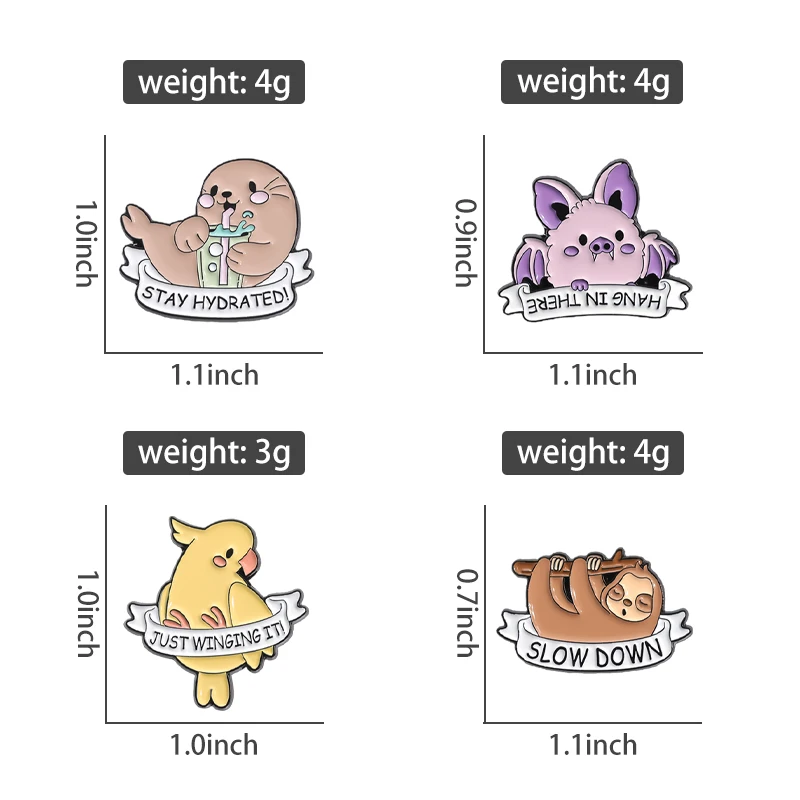 맞춤형 에나멜 핀, 거꾸로 돼지 나태, 카피바 브로치, 라펠 배지, 만화 동물 쥬얼리, 어린이 친구 선물