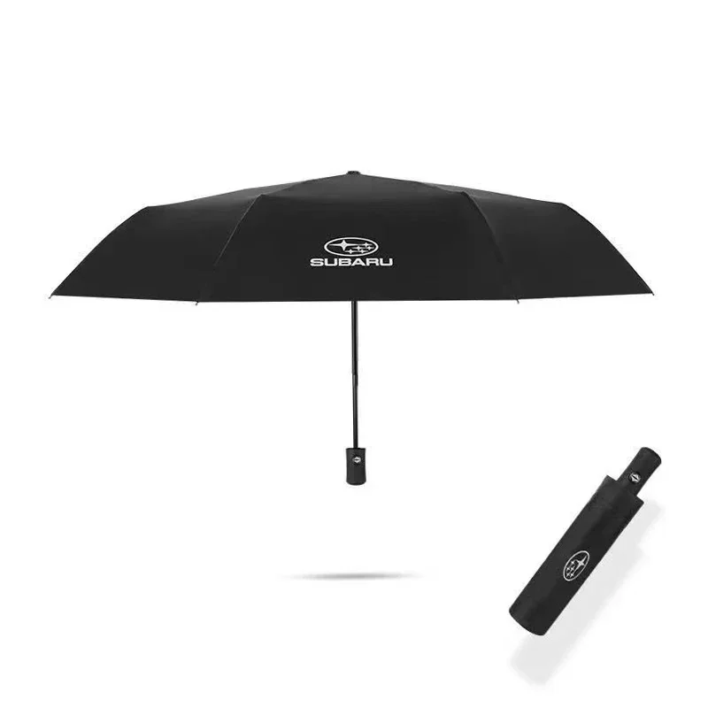 3 Fold Windproof Automatic Car Logo Rain Umbrella Sun UV Protection Men Female Parasol Portable For SUBARU Badge Car Styling